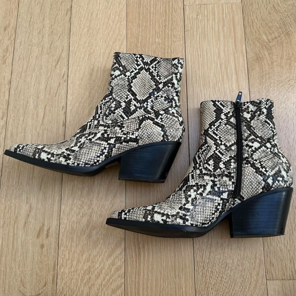 Snakeskin ankle boots